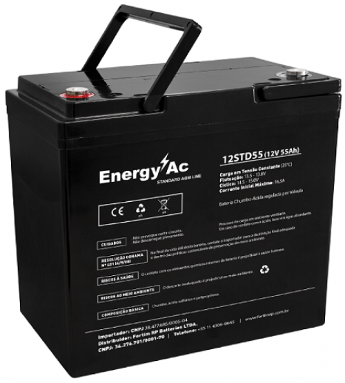 BATERIA - Energy AC - Standard AGM Line - 12V 55Ah - 12STD55